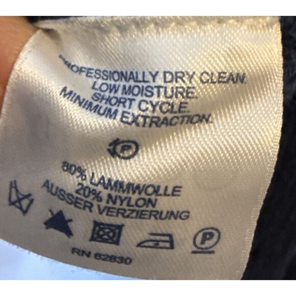 Lands' End Wool Blend Sweater Mens XL Button Mock Neck Blue Old‎ Money Preppy - Picture 7 of 7